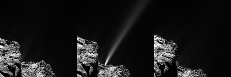 Illustration for article titled This Jet From Rosetta's Comet was so Strong it Disrupted the Solar Wind